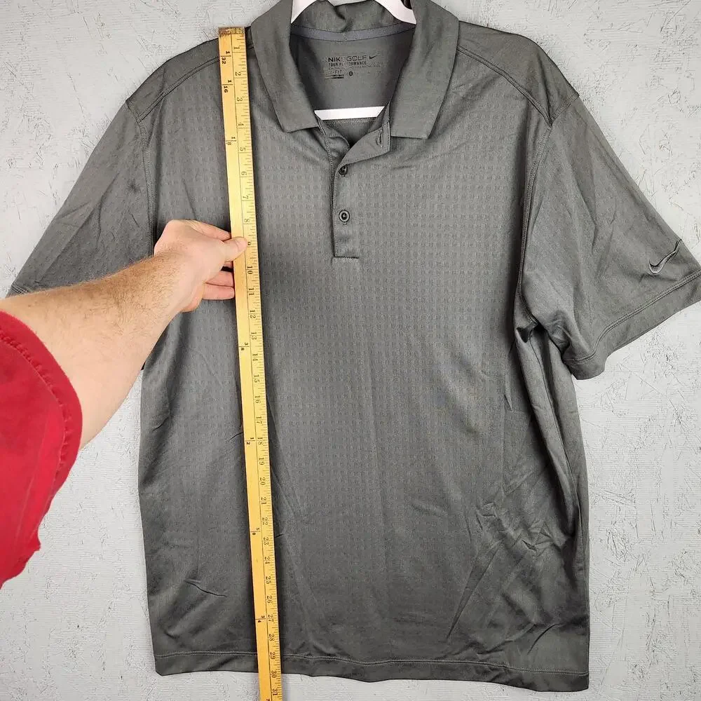 Nike Golf Tour Performance Polo Shirt Mens Large Gray Dri-FIT Lightweight Golf